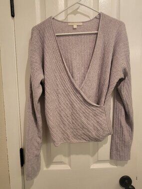 Jonathan Simkhai Cashmere faux-wrap plunge sweater
